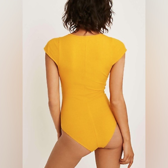 Urban Outfitters Out From Under Mustard Ribbed Bodysuit - Picture 2 of 8
